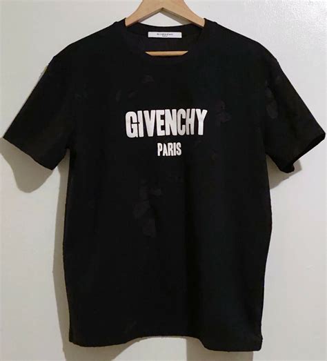 black and yellow givenchy shirt|givenchy distressed t shirt.